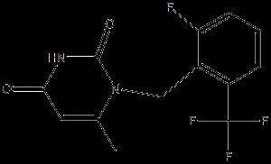 1-[2-Fluoro-6-(trifluoromethyl)benzyl]-6-methylpyrimidine- 2-2,4(1H,3H)-dione